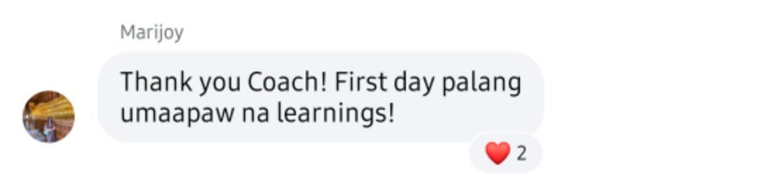 Original feedback screenshot from Marijoy